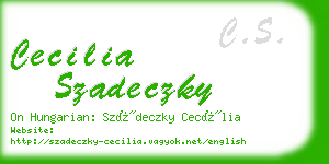 cecilia szadeczky business card